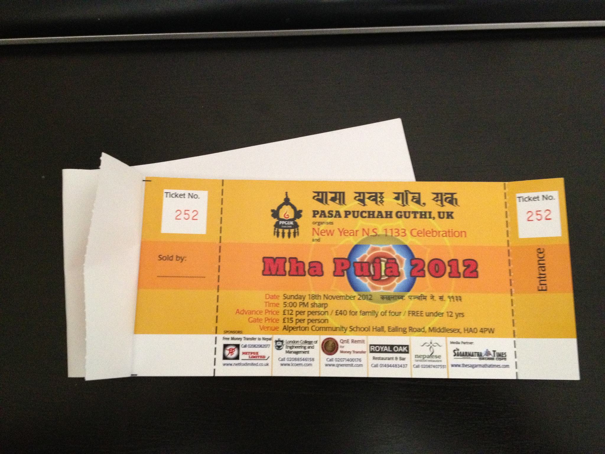 Mha Puja 2012 | Tickets On Sale